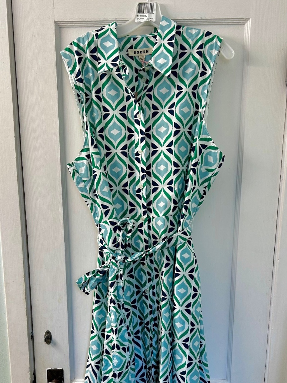 Boden NWT Sleeveless Shirt Dress with Tie Belt Size 22UK